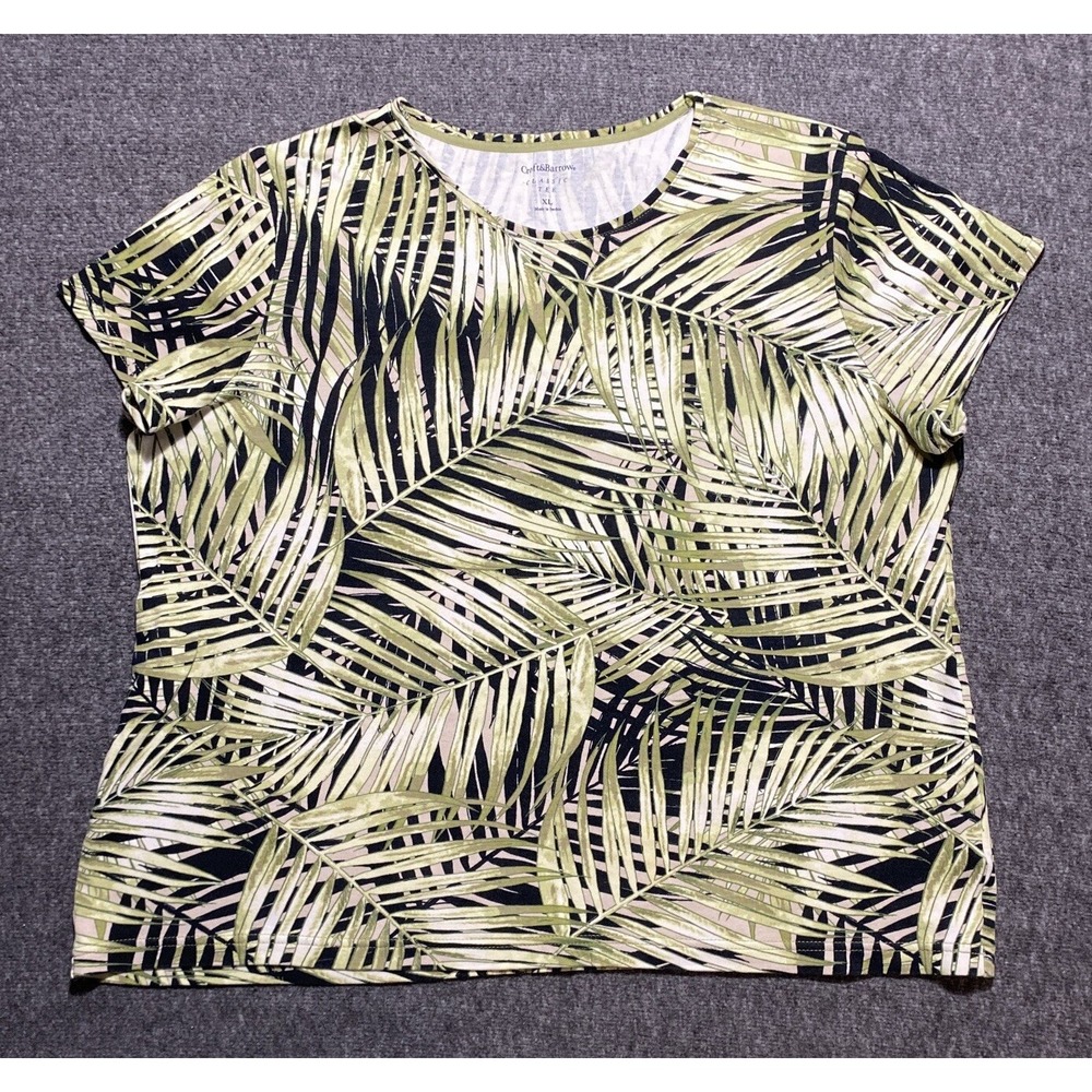 Croft & Barrow Shirt Woman's Green Black Size XL